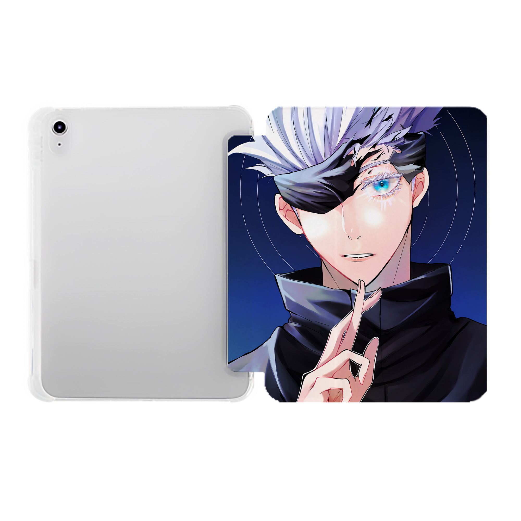 （画像用） 呪術廻戦 Jujutsu Kaisen IPad ケース ペン収納付き 三つ折りスタンド PUレザー×シリコン 対応機種9.5/10.5/10.9インチ